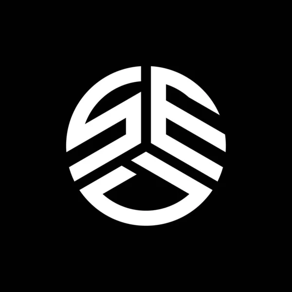 Sed Literă Logo Design Fundal Negru Sed Creativ Iniţiale Litera — Vector de stoc
