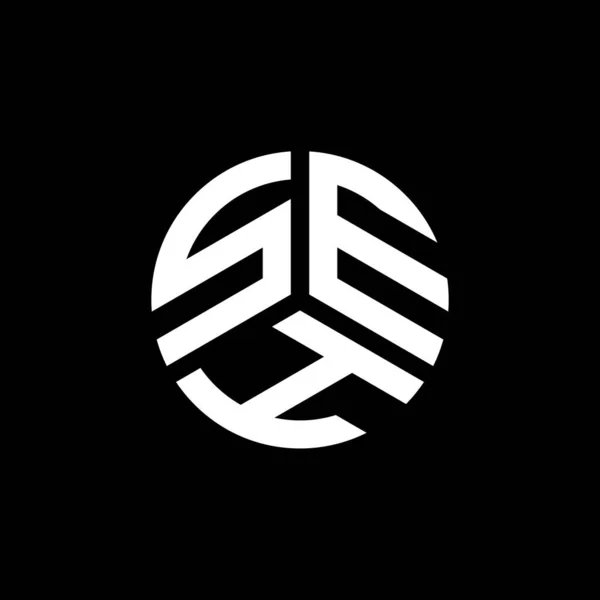Seh Harfi Logo Tasarımı Siyah Arka Planda Seh Yaratıcı Harflerin — Stok Vektör