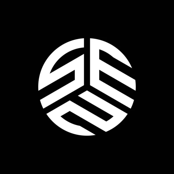 Desain Logo Surat Sen Pada Latar Belakang Hitam Inisial Kreatif - Stok Vektor