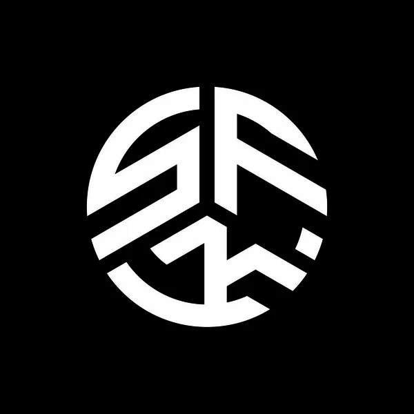 Siyah Arka Planda Sfk Harf Logosu Tasarımı Sfk Yaratıcı Harflerin — Stok Vektör