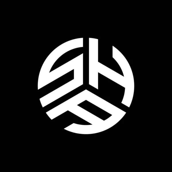 Diseño Del Logotipo Letra Sha Sobre Fondo Negro Sha Iniciales — Vector de stock