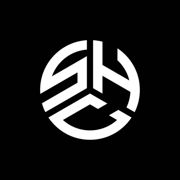 Diseño Del Logotipo Letra Shc Sobre Fondo Negro Shc Iniciales — Vector de stock