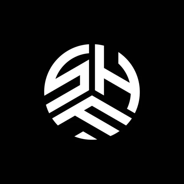Shf Lettera Logo Design Sfondo Nero Shf Creativo Iniziali Lettera — Vettoriale Stock