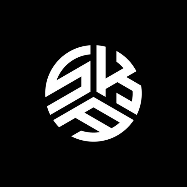 Дизайн Логотипа Ska Черном Фоне Творческие Инициалы Буквенной Концепции Логотипа — стоковый вектор