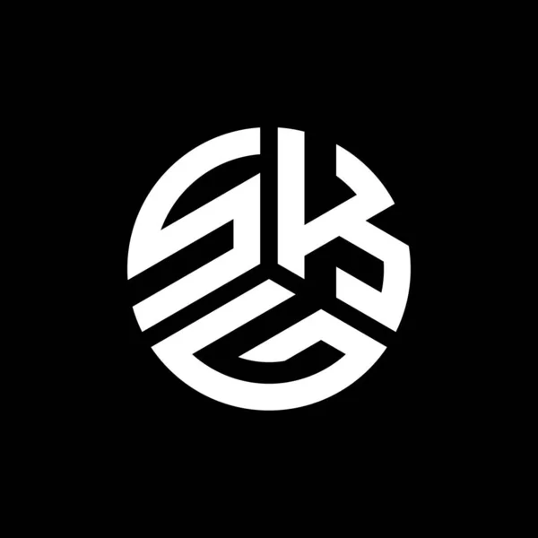 Siyah Arkaplanda Skg Harf Logosu Tasarımı Skg Yaratıcı Harflerin Baş — Stok Vektör