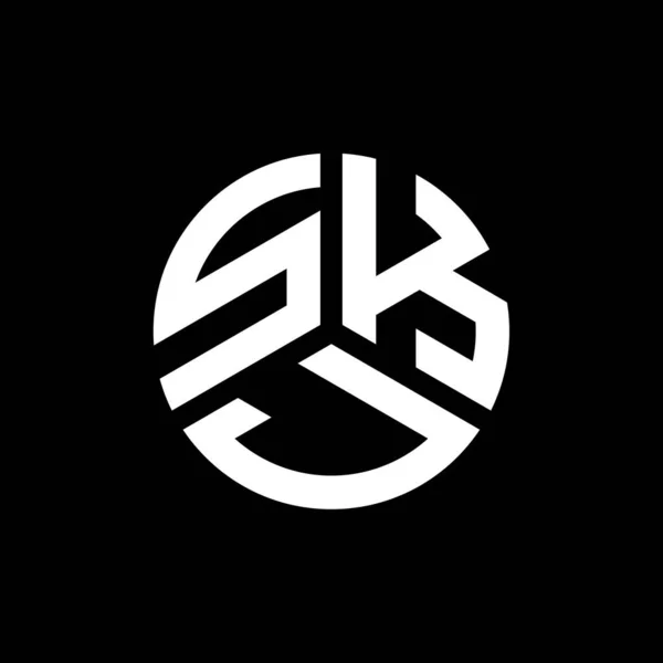 Siyah Arkaplanda Skj Harf Logosu Tasarımı Skj Yaratıcı Harflerin Baş — Stok Vektör