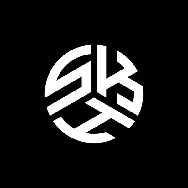 Diseño Del Logotipo Letra Skh Sobre Fondo Negro Skh Iniciales — Vector de stock