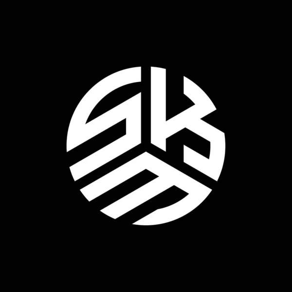 Siyah Arkaplanda Skm Harf Logosu Tasarımı Skm Yaratıcı Harflerin Baş — Stok Vektör