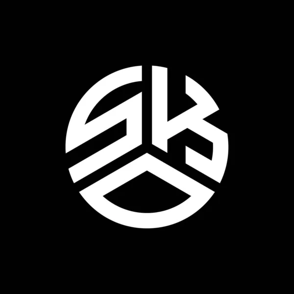 黑色背景上的Sko字母标识设计 Sko创意首字母首字母标识概念 Sko字母设计 — 图库矢量图片