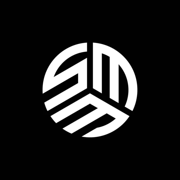 Diseño Del Logotipo Letra Smm Sobre Fondo Negro Smm Iniciales — Vector de stock