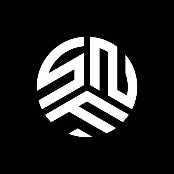 Разработка Логотипа Snf Черном Фоне Концепция Логотипа Инициалами Snf Дизайн — стоковый вектор