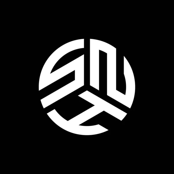 Diseño Del Logotipo Letra Snh Sobre Fondo Negro Snh Iniciales — Vector de stock