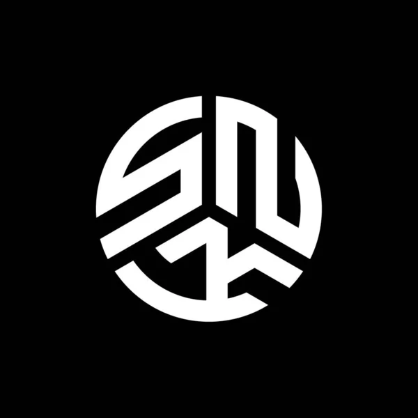 Разработка Логотипа Snk Черном Фоне Snk Креативные Инициалы Буквы Логотип — стоковый вектор