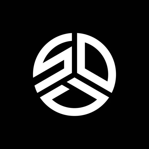 Diseño Del Logotipo Letra Sod Sobre Fondo Negro Sod Iniciales — Vector de stock