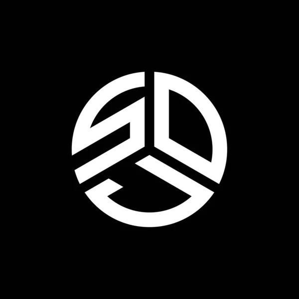 Soj Harfi Logo Tasarımı Siyah Arka Planda Soj Yaratıcı Harflerin — Stok Vektör