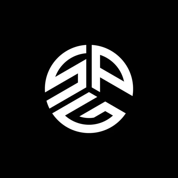 Diseño Del Logotipo Letra Spg Sobre Fondo Negro Spg Iniciales — Vector de stock