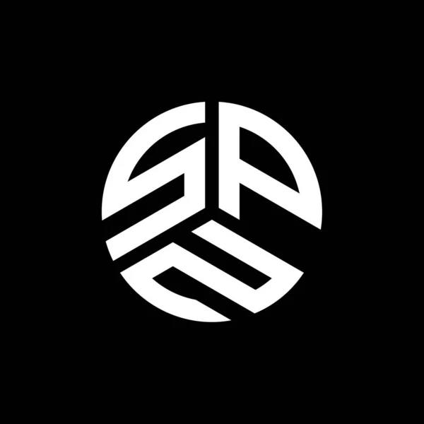Projekt Logo Litery Spn Czarnym Tle Kreatywne Inicjały Spn Koncepcja — Wektor stockowy