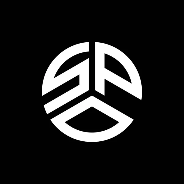 Форма Логотипу Spo Чорному Тлі Творчі Ініціали Spo Мають Концепцію — стоковий вектор