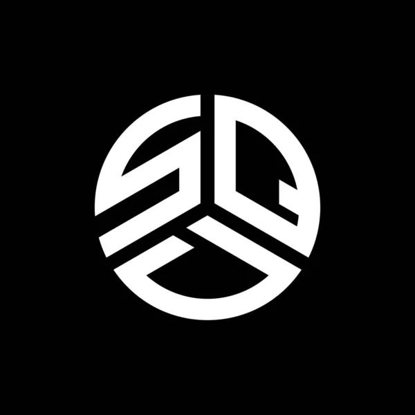 Diseño Del Logotipo Letra Sqd Sobre Fondo Negro Sqd Iniciales — Vector de stock