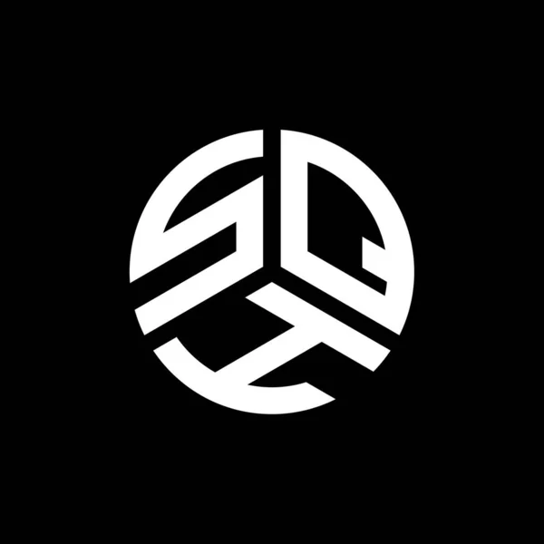 Sqh Lettre Logo Design Sur Fond Noir Sqh Initiales Créatives — Image vectorielle