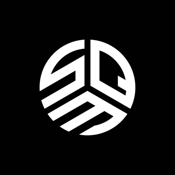 Sqm Písmeno Logo Design Černém Pozadí Sqm Kreativní Iniciály Koncept — Stockový vektor