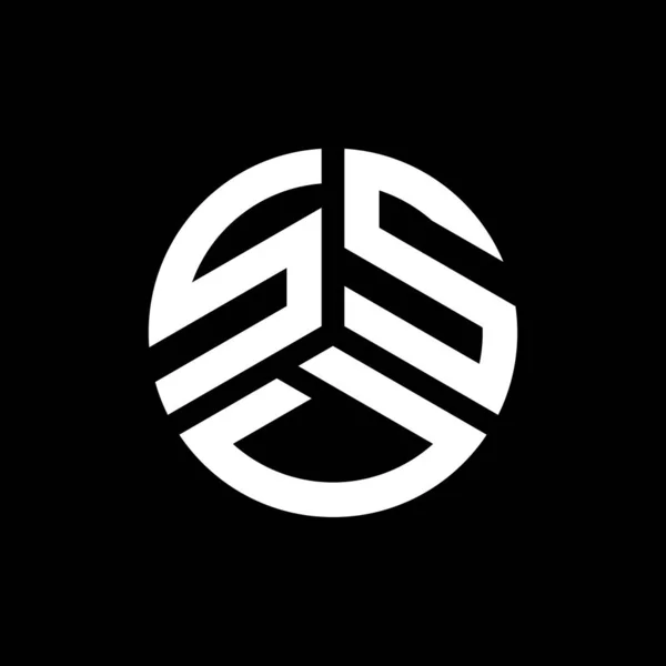 Siyah Arkaplanda Ssd Harf Logosu Tasarımı Ssd Yaratıcı Harflerin Baş — Stok Vektör