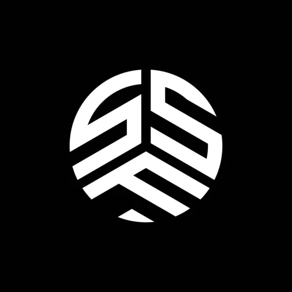 Siyah Arkaplanda Ssf Harf Logosu Tasarımı Ssf Yaratıcı Harflerin Baş — Stok Vektör