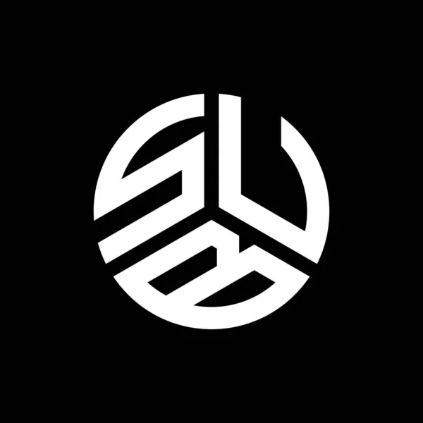 Дизайн Логотипа Буквы Sub Черном Фоне Концепция Логотипа Sub Creative — стоковый вектор
