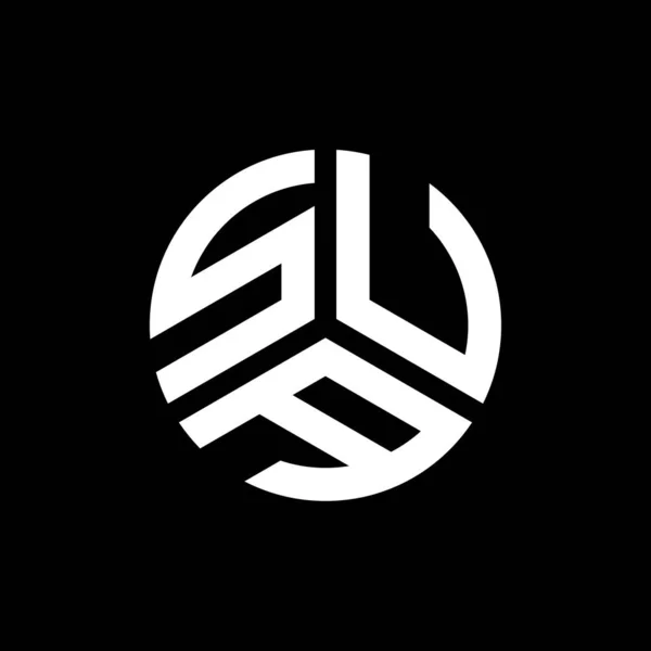 Sua Письмо Логотип Дизайн Черном Фоне Творческие Инициалы Sua Буквенная — стоковый вектор