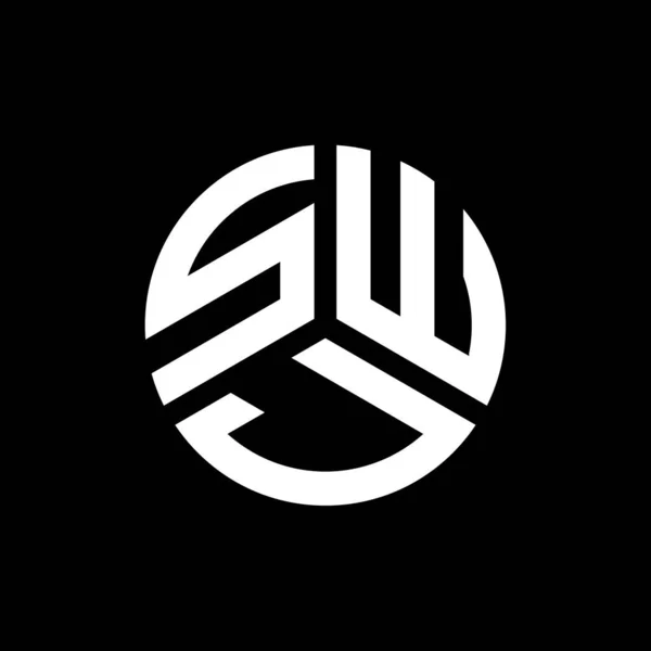 Design Logotipo Letra Swj Fundo Preto Swj Iniciais Criativas Conceito — Vetor de Stock