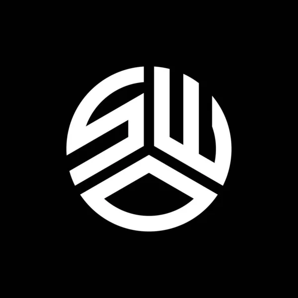 Swo Letter Logo Design Auf Schwarzem Hintergrund Swo Kreative Initialen — Stockvektor