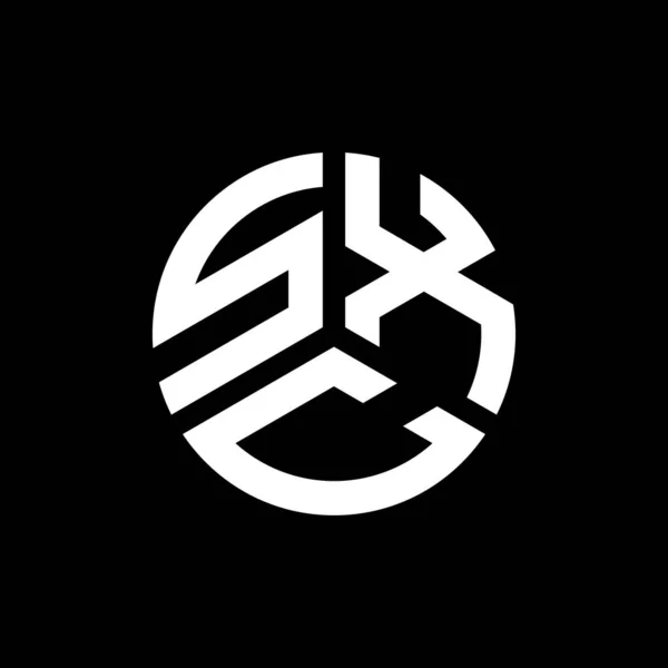 Siyah Arkaplanda Sxc Harf Logosu Tasarımı Sxc Yaratıcı Harflerin Baş — Stok Vektör
