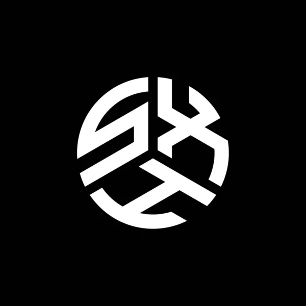 Sxh Lettre Logo Design Sur Fond Noir Sxh Initiales Créatives — Image vectorielle