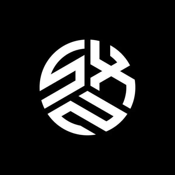 Diseño Del Logotipo Letra Sxn Sobre Fondo Negro Sxn Iniciales — Vector de stock