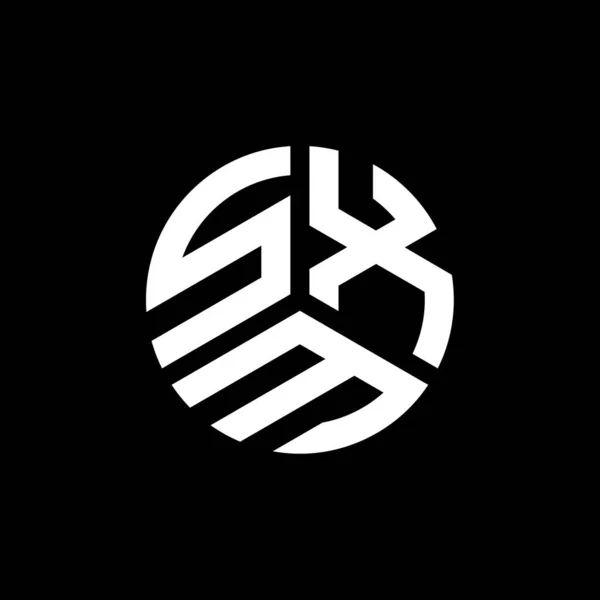 Siyah Arkaplanda Sxm Harf Logosu Tasarımı Sxm Yaratıcı Harflerin Baş — Stok Vektör