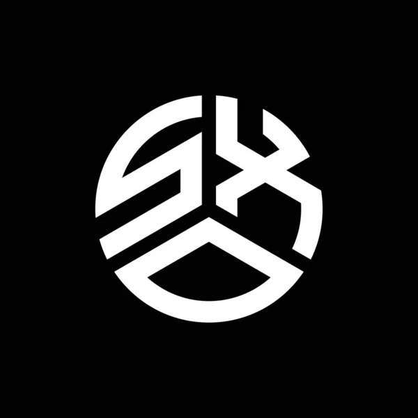 Siyah Arka Planda Sxo Harf Logosu Tasarımı Sxo Yaratıcı Harflerin — Stok Vektör