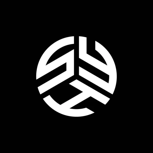 Siyah Arka Planda Syh Harf Logosu Tasarımı Syh Yaratıcı Harflerin — Stok Vektör