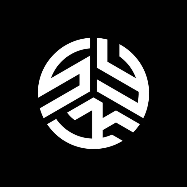 Syk Letter Logo Ontwerp Zwarte Achtergrond Syk Creatieve Initialen Letterlogo — Stockvector