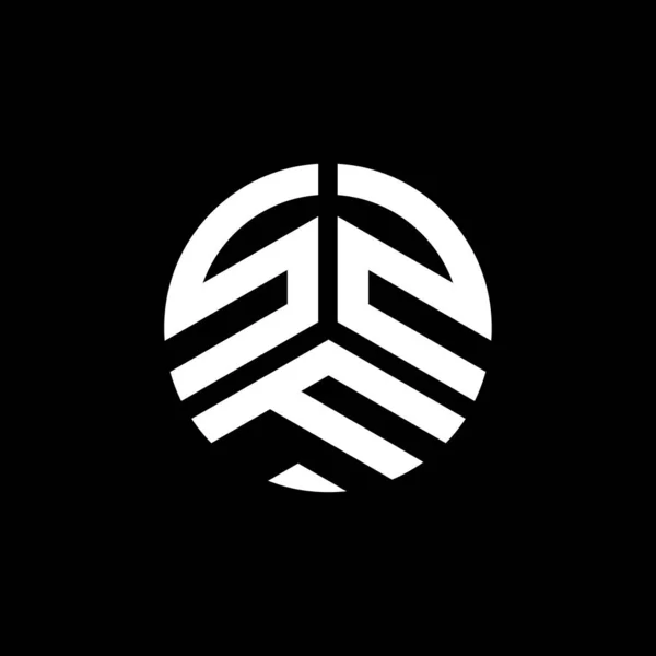 Siyah Arkaplanda Szf Harf Logosu Tasarımı Szf Yaratıcı Harflerin Baş — Stok Vektör