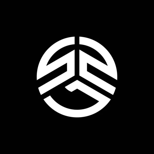 Desain Logo Surat Szl Pada Latar Belakang Hitam Szl Kreatif - Stok Vektor