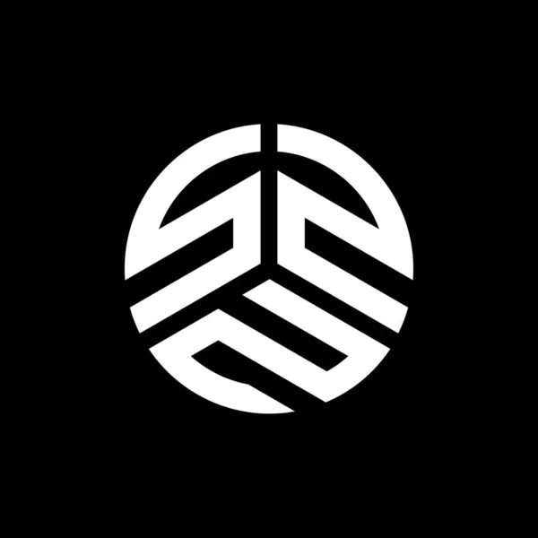 Desain Logo Surat Szn Pada Latar Belakang Hitam Szn Kreatif - Stok Vektor