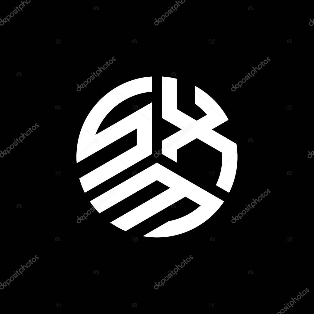 SXM letter logo design on black background. SXM creative initials letter logo concept. SXM letter design.