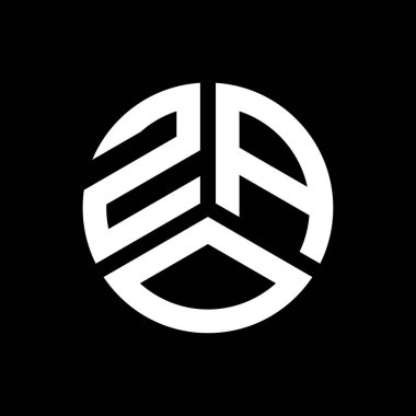 Siyah arka planda ZAO harfi logo tasarımı. ZAO yaratıcı harflerin baş harfleri logo kavramı. ZAO harf tasarımı