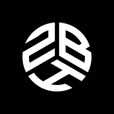 Siyah arka planda ZBH harf logosu tasarımı. ZBH yaratıcı harflerin baş harfleri logo kavramı. ZBH harf tasarımı.