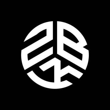 Siyah arka planda ZBK harf logosu tasarımı. ZBK yaratıcı harflerin baş harfleri logo kavramı. ZBK harf tasarımı.