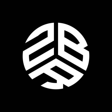 Siyah arka planda ZBR harf logosu tasarımı. ZBR yaratıcı harflerin baş harfleri logo kavramı. ZBR harf tasarımı.