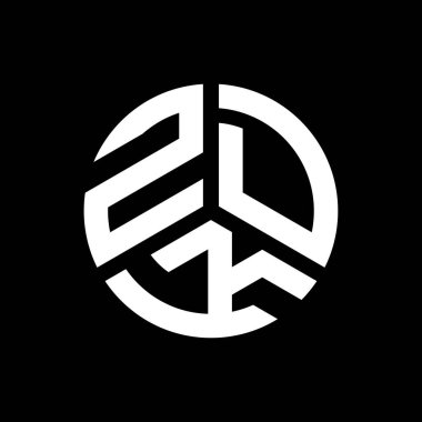 Siyah arka planda ZDK harf logosu tasarımı. ZDK yaratıcı harflerin baş harfleri logo kavramı. ZDK harf tasarımı.