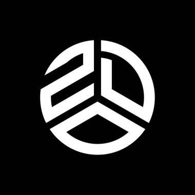 Siyah arka planda ZDO harfi logo tasarımı. ZDO yaratıcı harflerin baş harfleri logo kavramı. ZDO harf tasarımı.