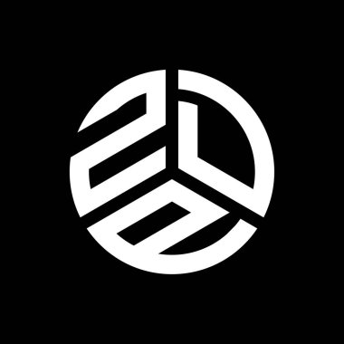 Siyah arka planda ZDP harf logosu tasarımı. ZDP yaratıcı harflerin baş harfleri logo kavramı. ZDP harf tasarımı.