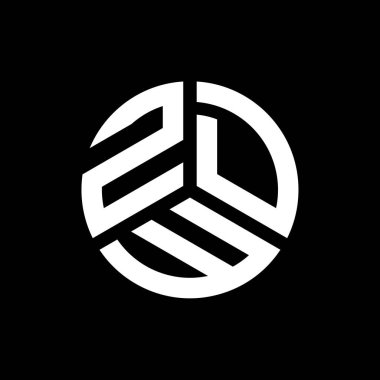 Siyah arkaplanda ZDW harf logosu tasarımı. ZDW yaratıcı harflerin baş harfleri logo kavramı. ZDW harf tasarımı.